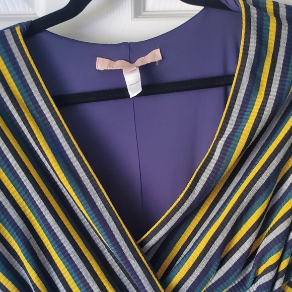 Hutch Wrap Stripe Midi Dress 90s sz L - Picture 13 of 14